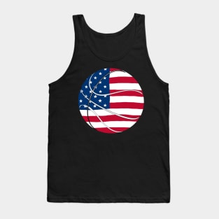 This is a USA basketball designed in United States flag colors Tank Top